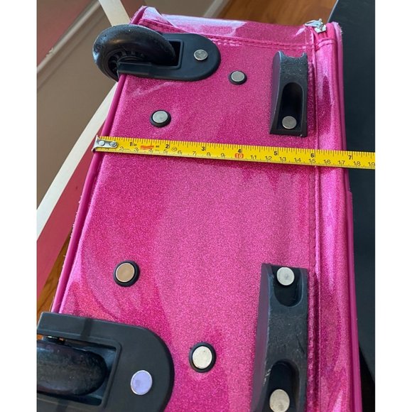 Disney Store 11 Princess Rolling Luggage Kids Pink Travel Suitcase 16 x 14.5 x 7 - Picture 13 of 16